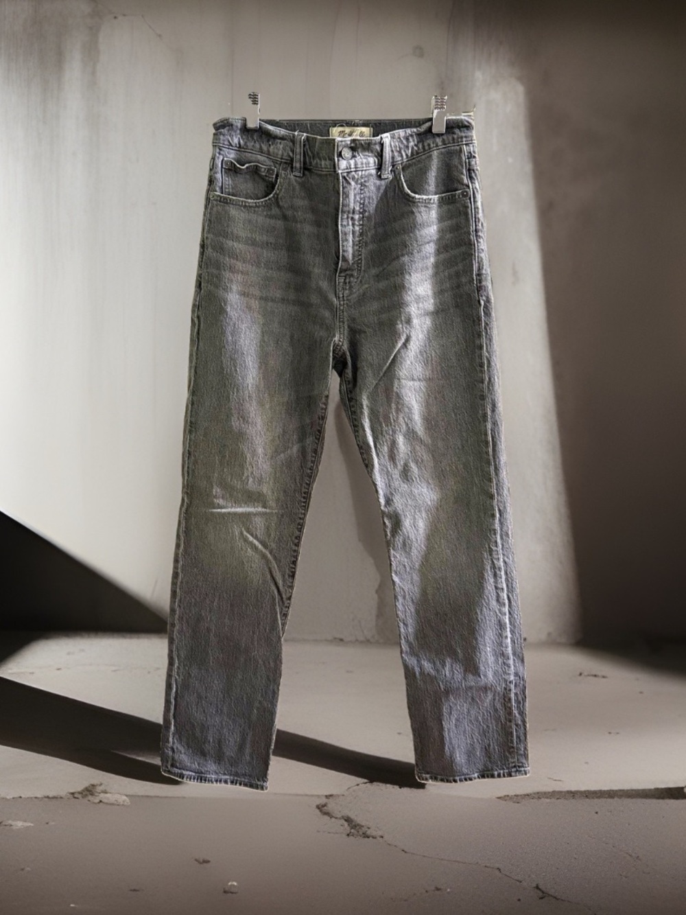 Madewell 90s Straight Jeans Womens 28 Gray Black High Rise Straight Leg Denim